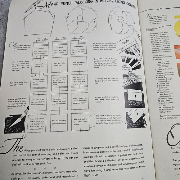 How To Do Water Colors Materials to Use and How to Paint with Watercolors #5 Vtg - Picture 16 of 16